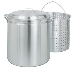 Bayou Classic 102 Qt. Pot Stainless Steel Crawfish Boiling Pot w/Lid & Basket #1102