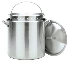 Bayou Classic 120 Qt. Aluminum Bayou Boiler Pot with Lid & Basket #1200