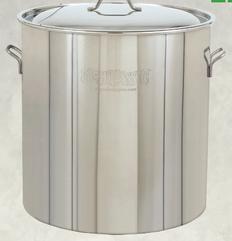 Bayou Classic 162 Qt. Stainless Steel Boiling Pot No Basket w/Lid #1062 (OUT OF STOCK)