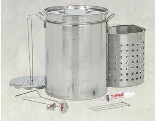 Bayou Classic Stainless Steel 32 Qt. Turkey Fryer Pot w/rack #1118 (OUT OF STOCK)
