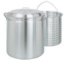 Bayou Classic 102 Qt. Pot Stainless Steel Crawfish Boiling Pot w/Lid & Basket #1102
