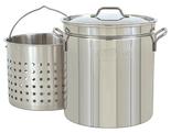 Bayou Classic 62 Qt. Stainless Steel Crawfish Boiling Pot, Steamer & Fryer Pot #1160
