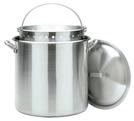 Bayou Classic 100 Qt. Aluminum Boiling Pot with Lid & Basket #1000